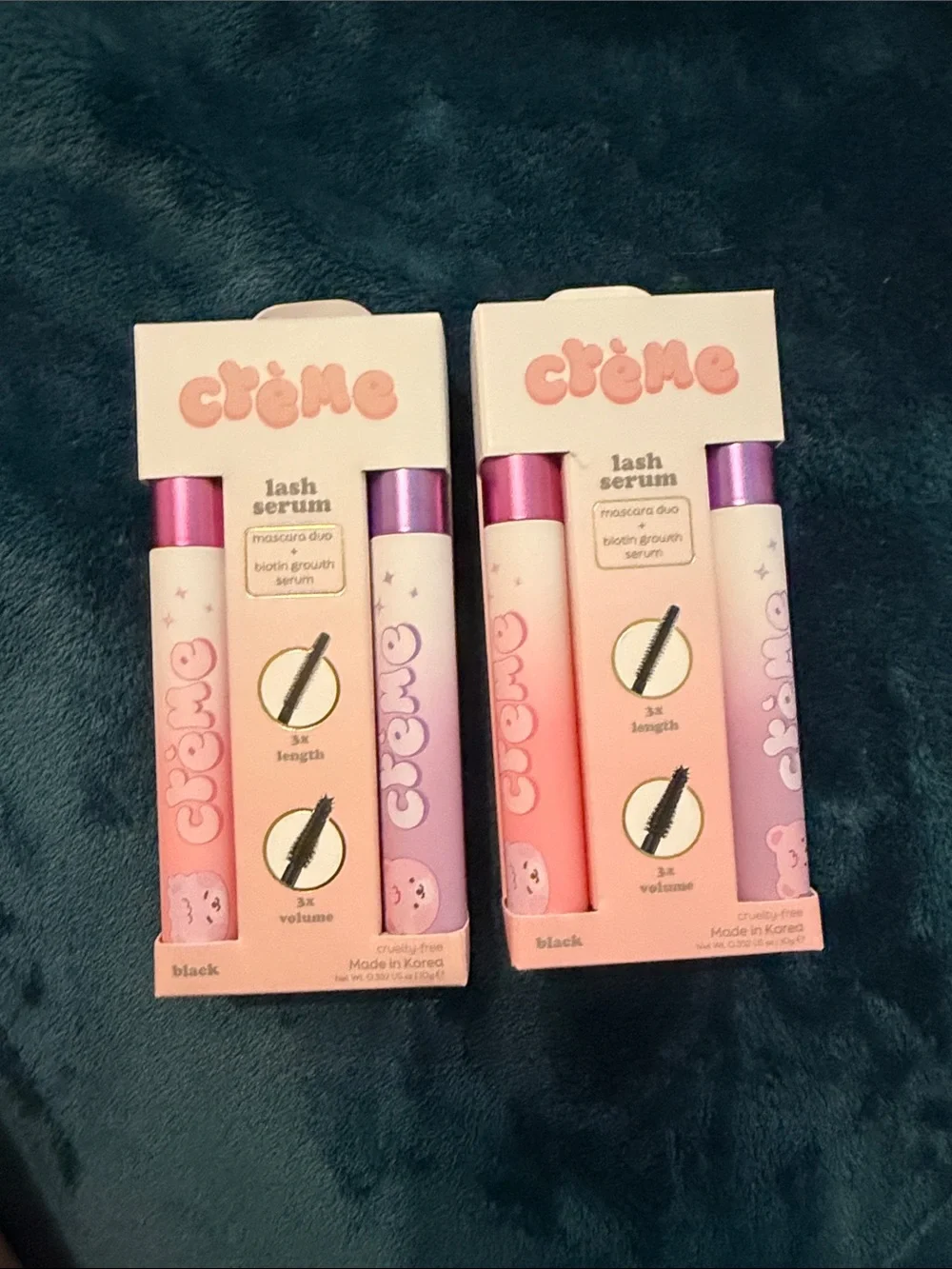 The Crème Shop Lash Serum Mascara Duo in Black - Pink/Purple Packaging x 2